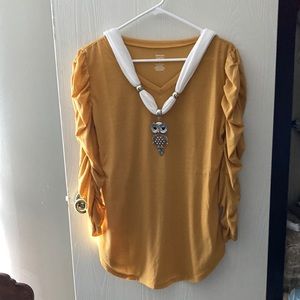 Jennifer Lauren sweater and owl scarf